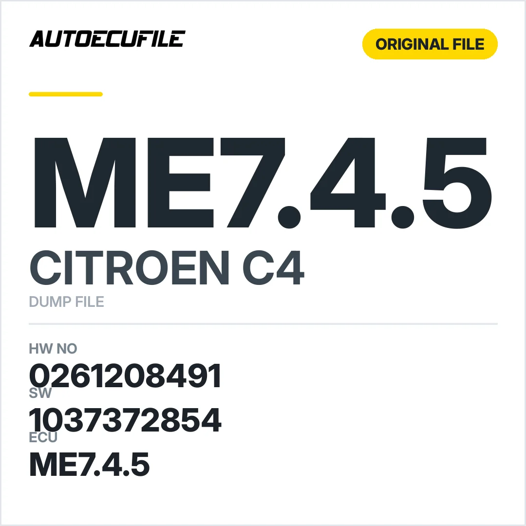 CITROEN C4 ME7.4.5 0261208491 1037372854 DUMP