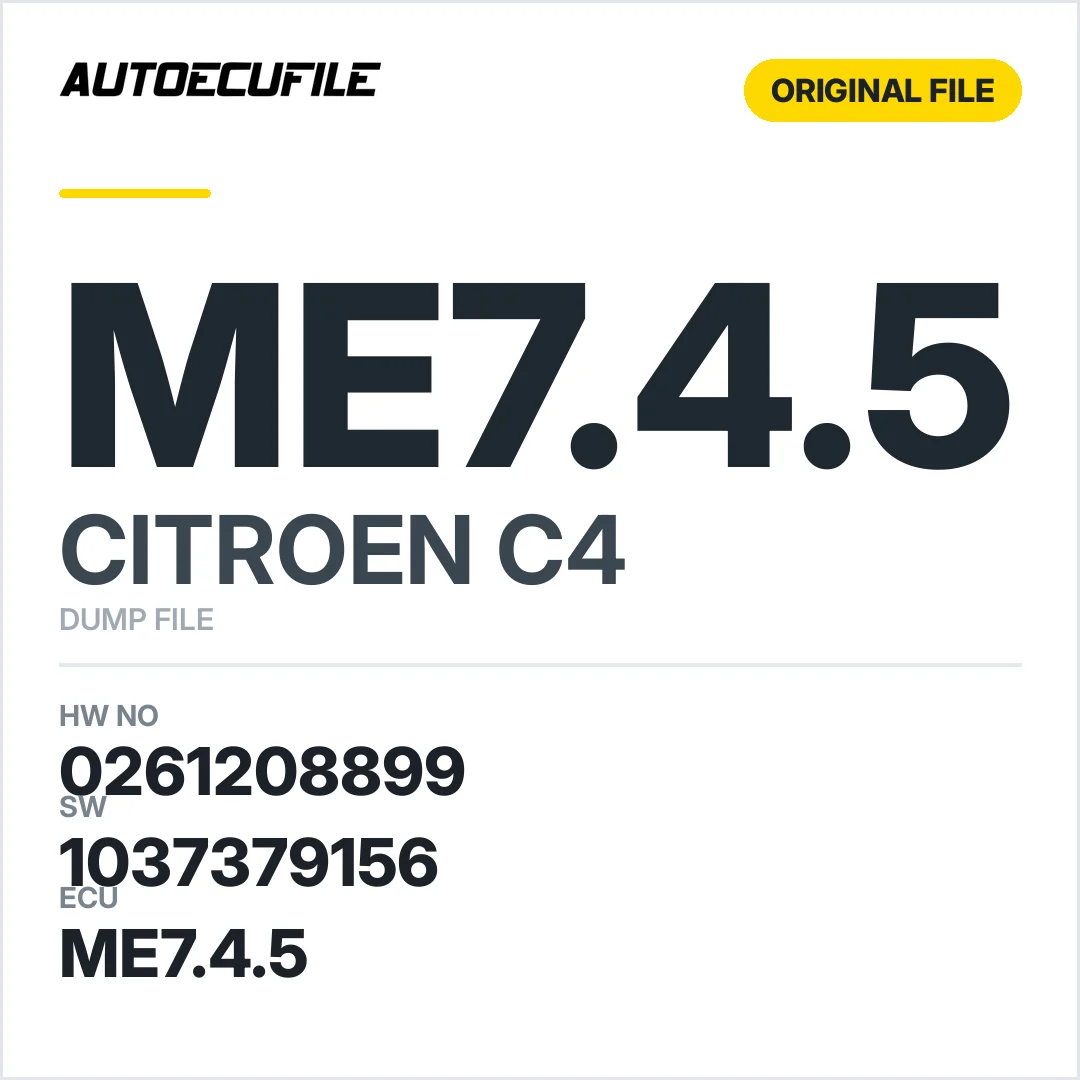CITROEN C4 ME7.4.5 0261208899 1037379156 DUMP