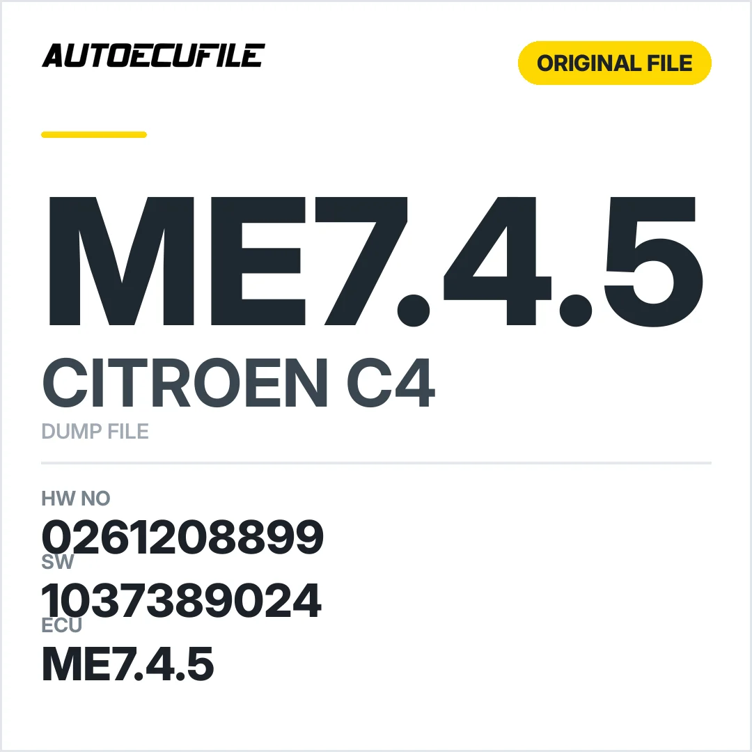 CITROEN C4 ME7.4.5 0261208899 1037389024 DUMP