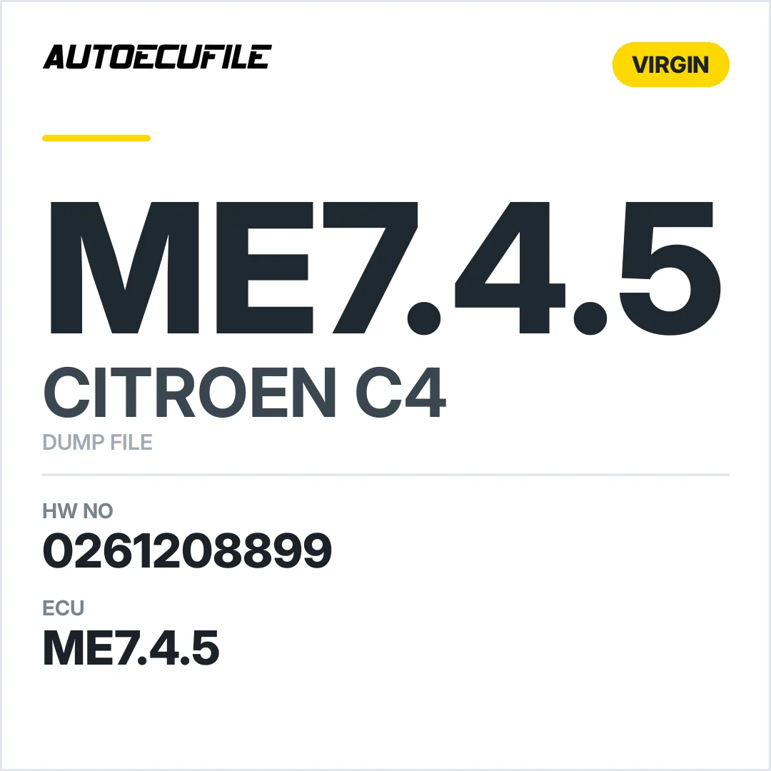 CITROEN C4 ME7.4.5 0261208899 VIRGIN DUMP