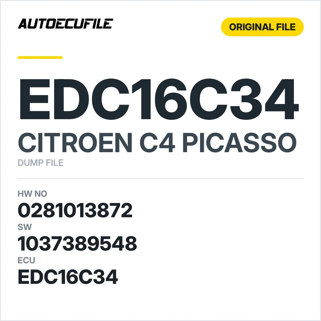 CITROEN C4 PICASSO EDC16C34 0281013872 1037389548 DUMP