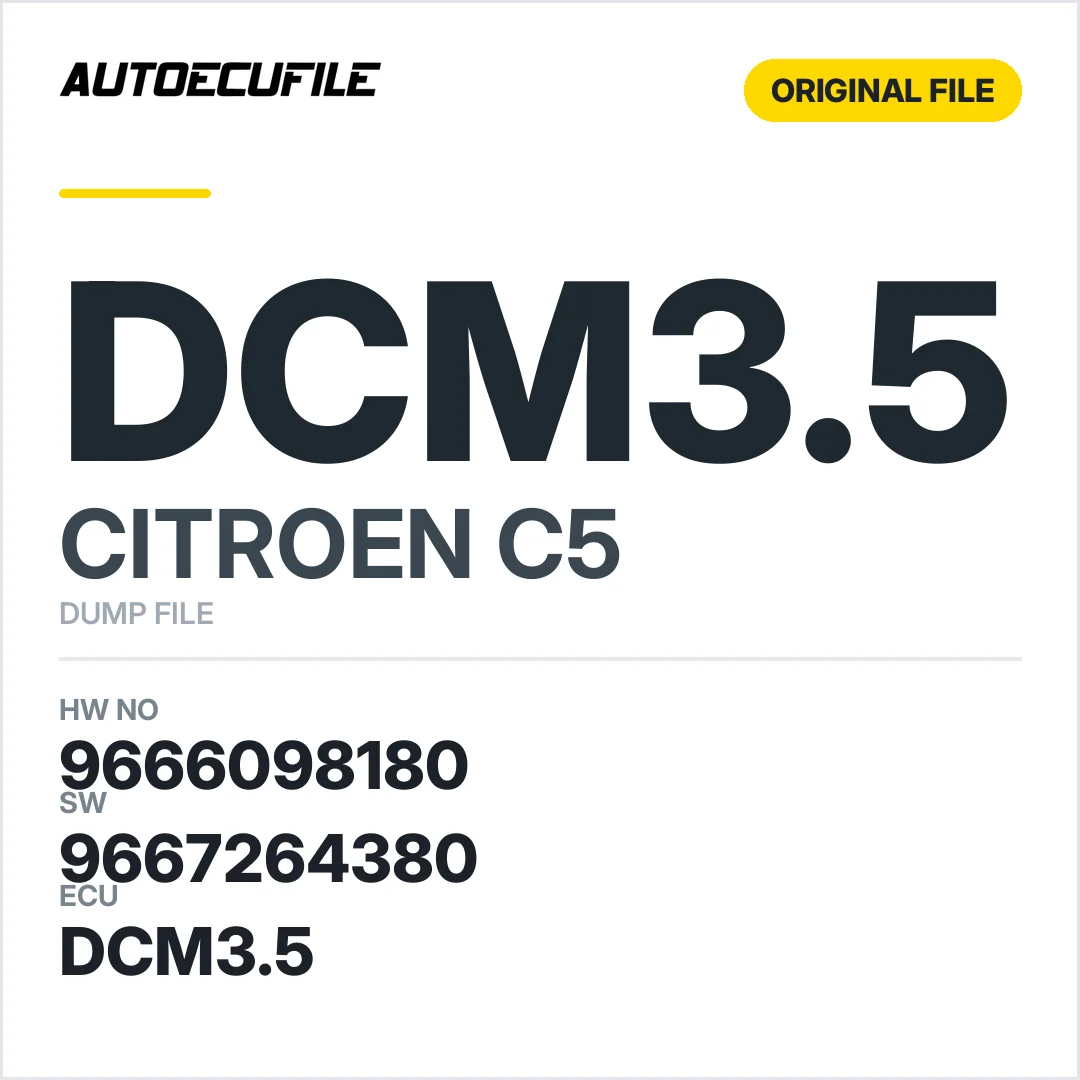 CITROEN C5 DCM3.5 9666098180 9667264380 DUMP