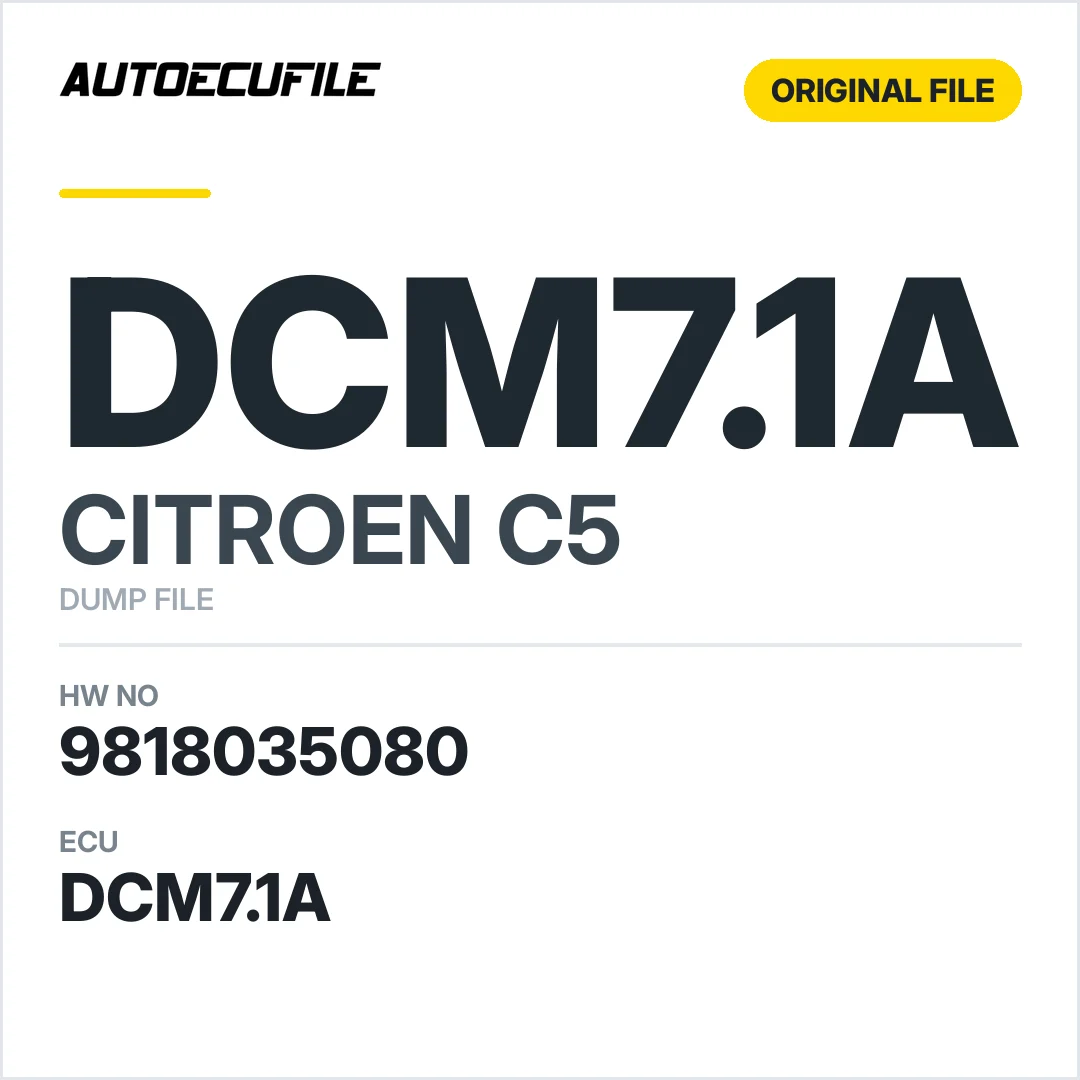 CITROEN C5 DCM7.1A 9818035080 9836164980 DUMP
