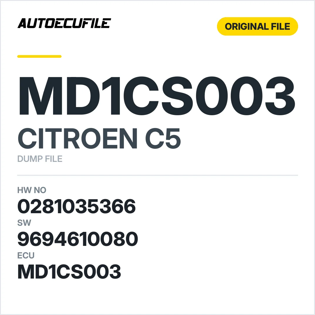 CITROEN C5 MD1CS003 0281035366 9694610080 10SW041331 10SW070443 DUMP
