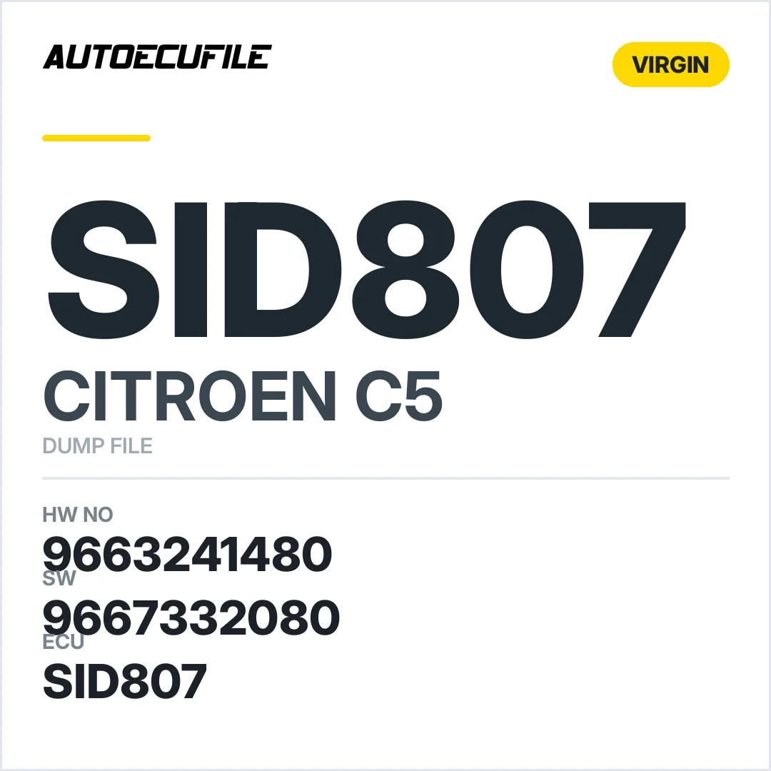 CITROEN C5 SID807 9663241480 9667332080 VIRGIN DUMP