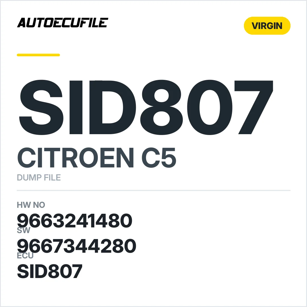 CITROEN C5 SID807 9663241480 9667344280 VIRGIN DUMP