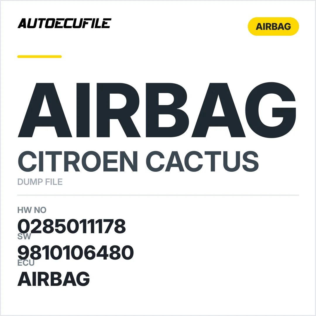 CITROEN CACTUS AIRBAG 0285011178 9810106480 DUMP