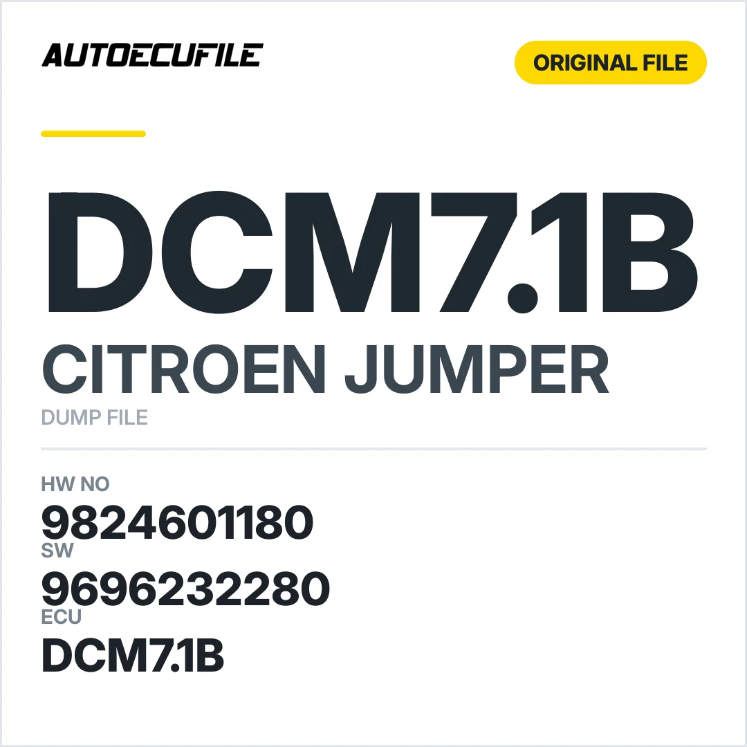 CITROEN JUMPER DCM7.1B 9824601180 9696232280 DUMP