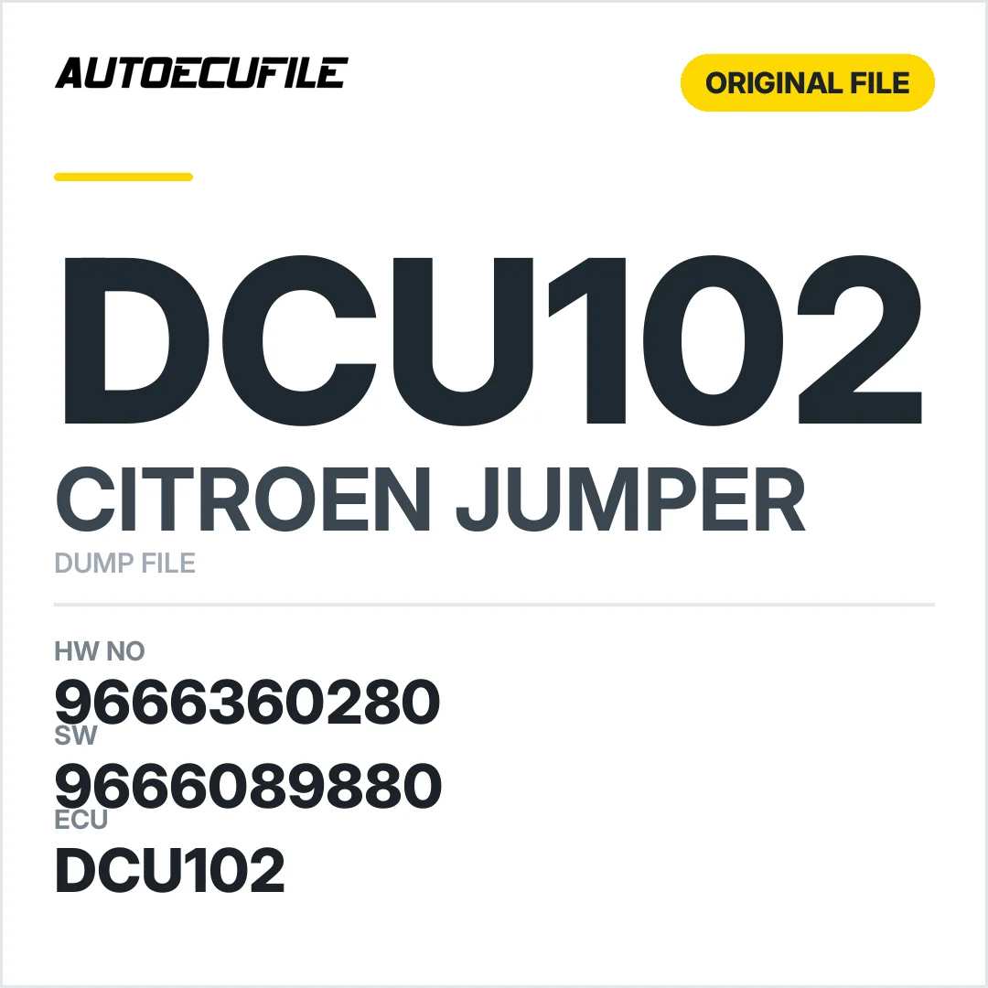 CITROEN JUMPER DCU102 9666360280 9666089880 DUMP