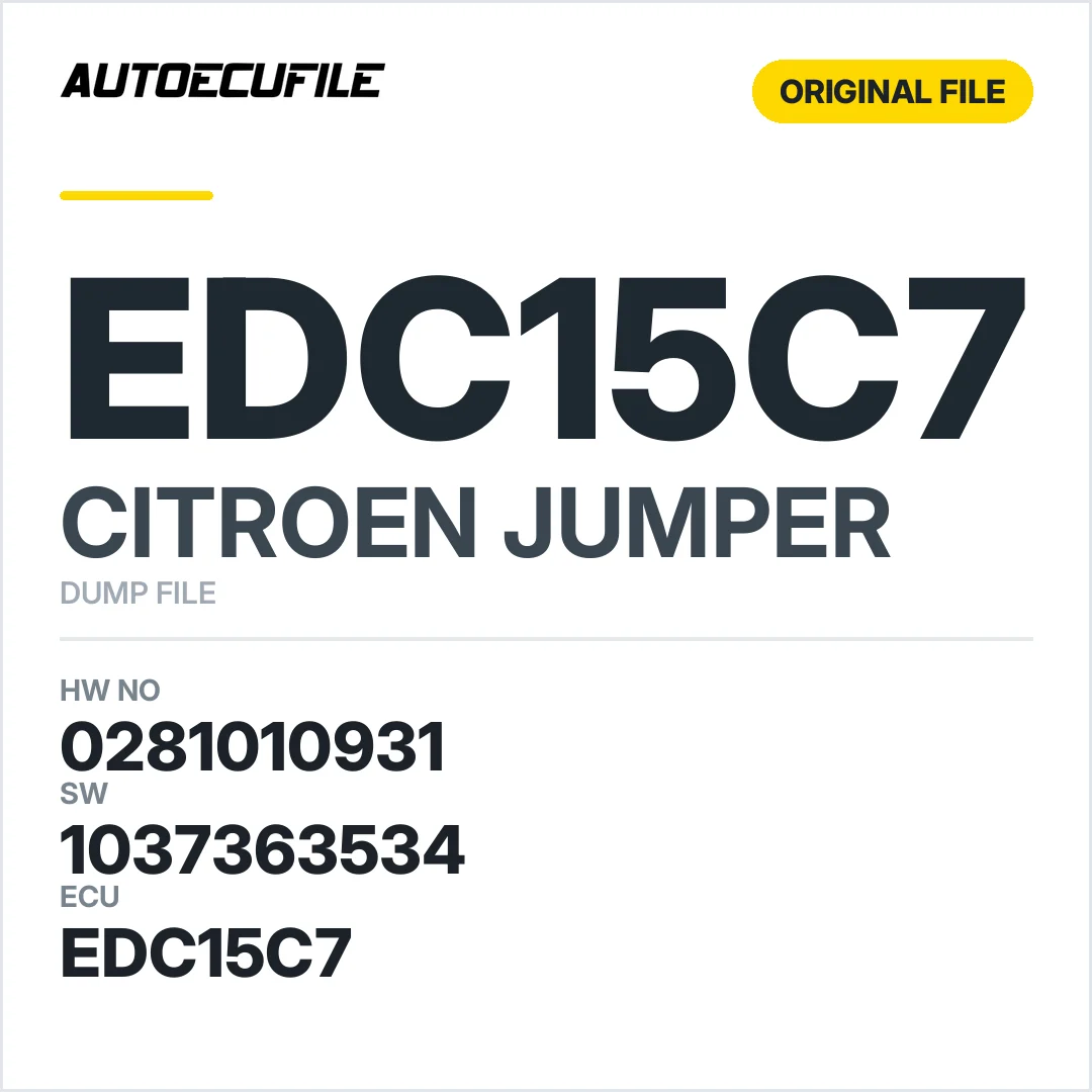 CITROEN JUMPER EDC15C7 0281010931 1037363534 DUMP