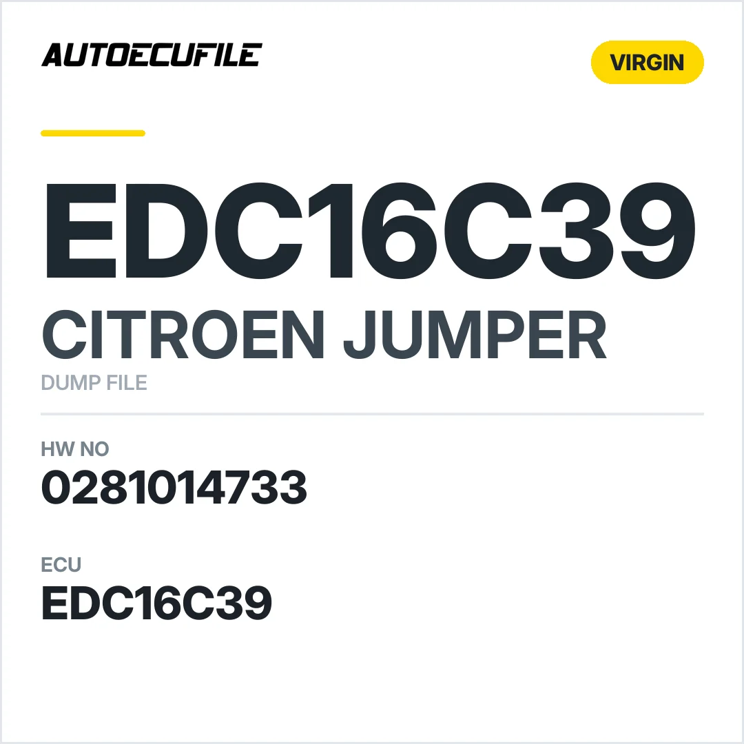 CITROEN JUMPER EDC16C39 0281014733 VIRGIN DUMP