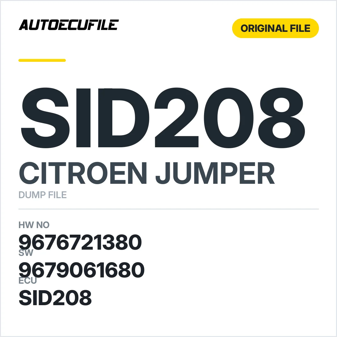 CITROEN JUMPER SID208 9676721380 9679061680 DUMP