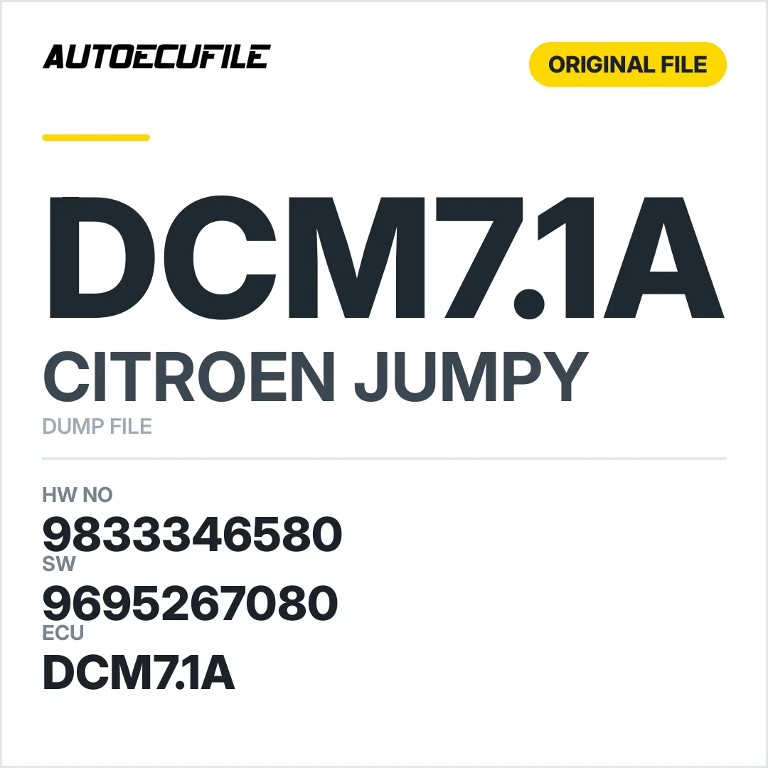 CITROEN JUMPY DCM7.1A 9833346580 9695267080 DUMP