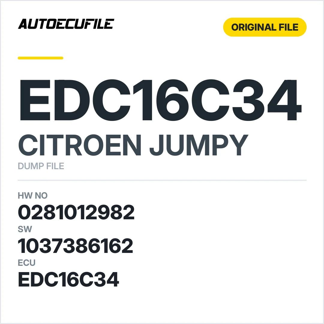 CITROEN JUMPY EDC16C34 0281012982 1037386162 DUMP