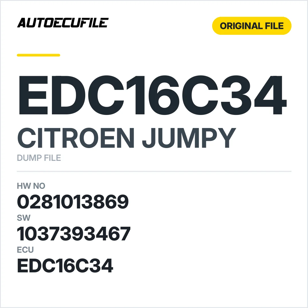 CITROEN JUMPY EDC16C34 0281013869 1037386177 1037393467 DUMP