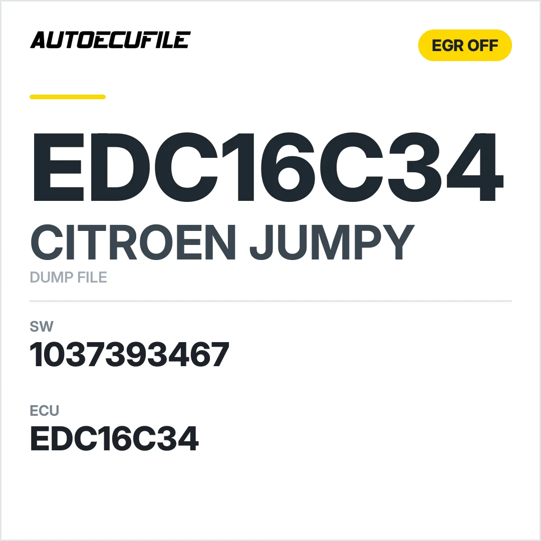 CITROEN JUMPY EDC16C34 1037393467 EGR OFF DUMP