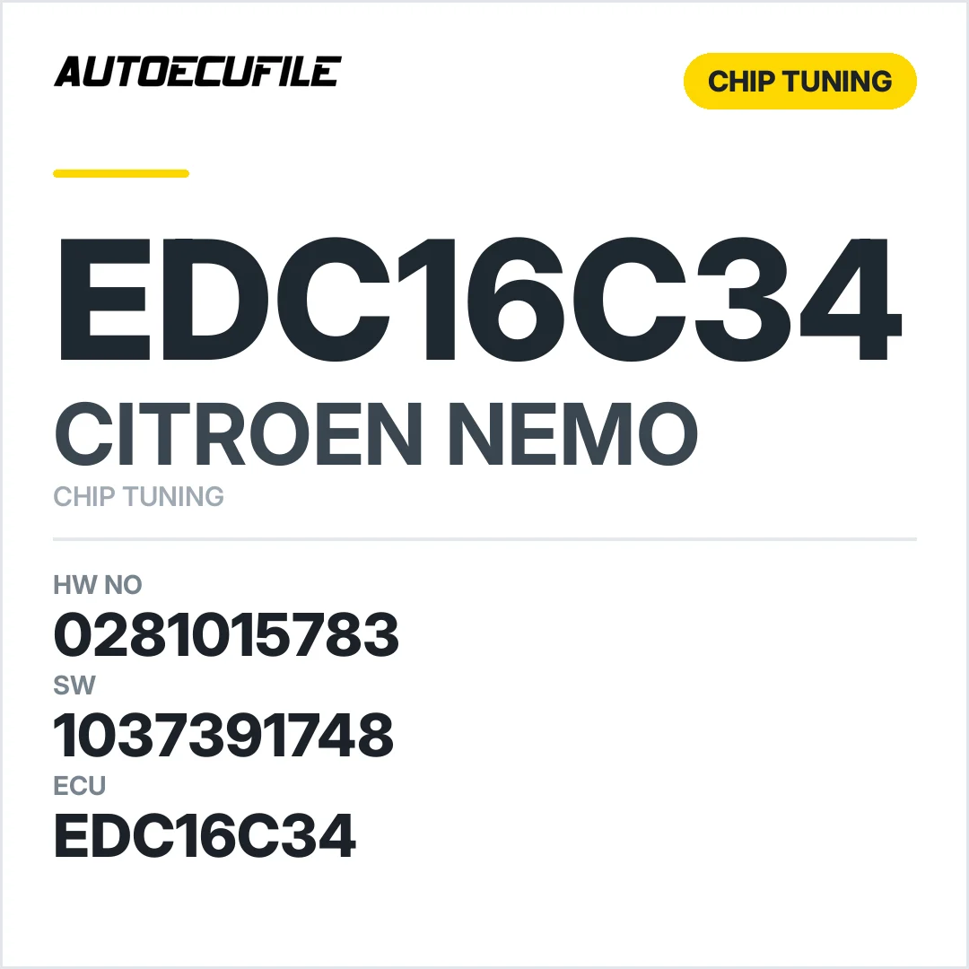 CITROEN NEMO EDC16C34 0281015783 1037391748 TUNED