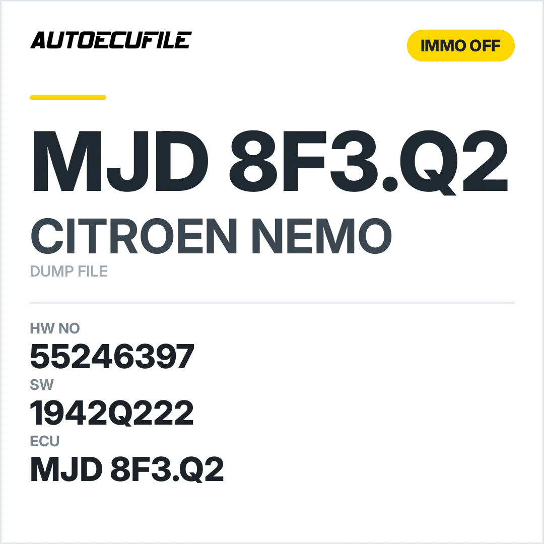 CITROEN NEMO MJD 8F3.Q2 55246397 1942Q222 IMMO OFF DUMP