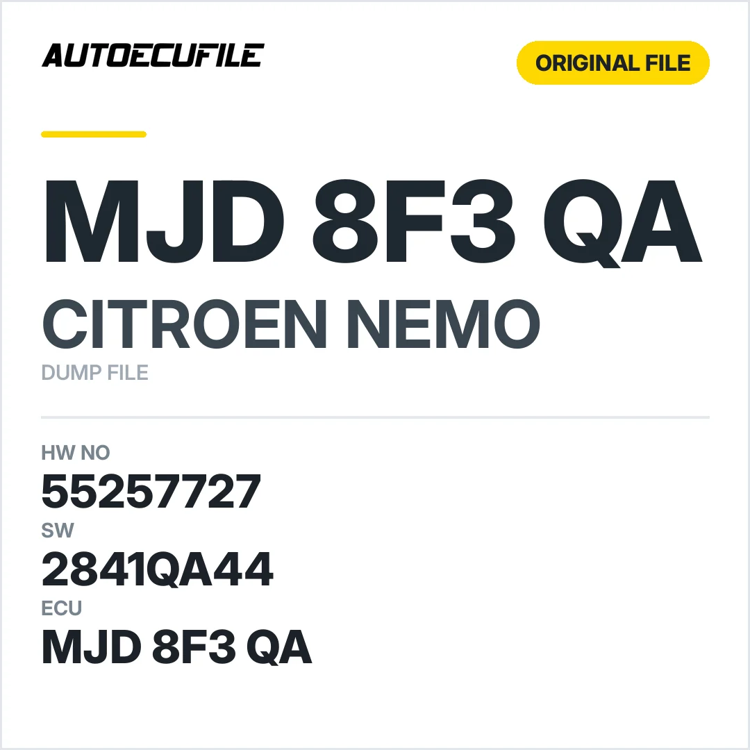 CITROEN NEMO MJD 8F3 QA 55257727 2841QA44 DUMP