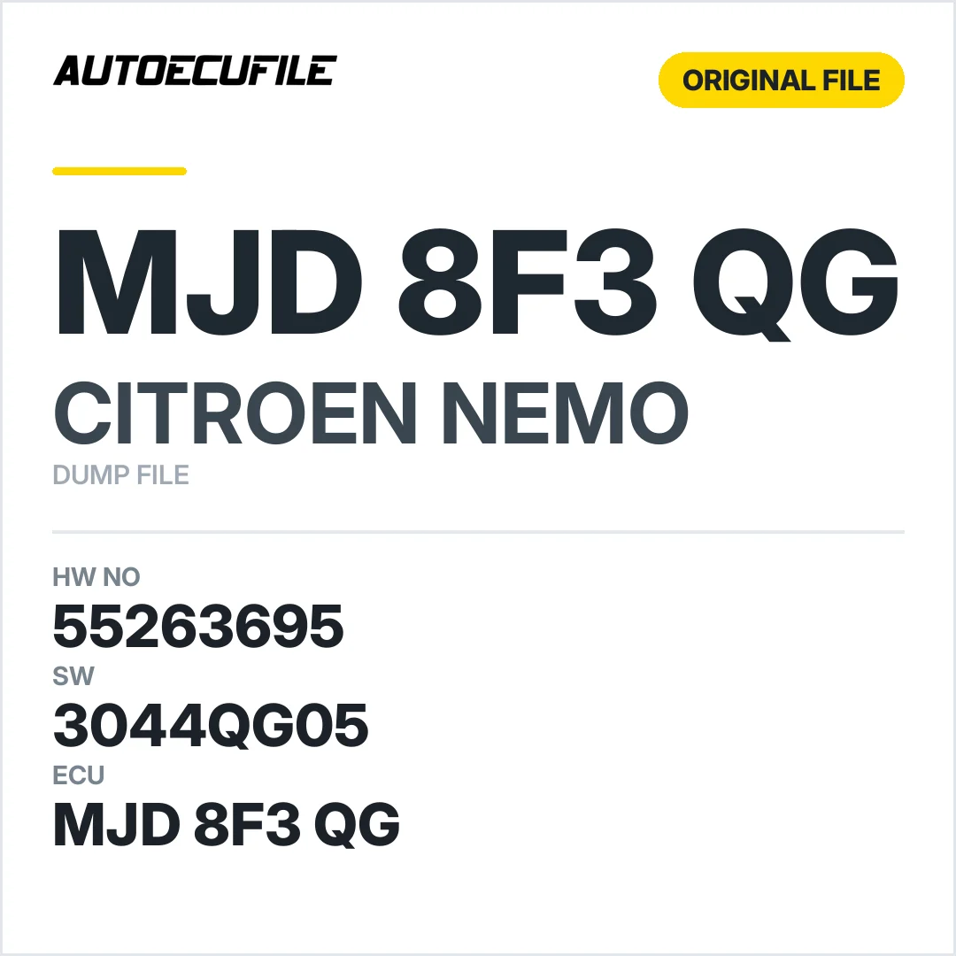CITROEN NEMO MJD 8F3 QG 55263695 3044QG05 DUMP