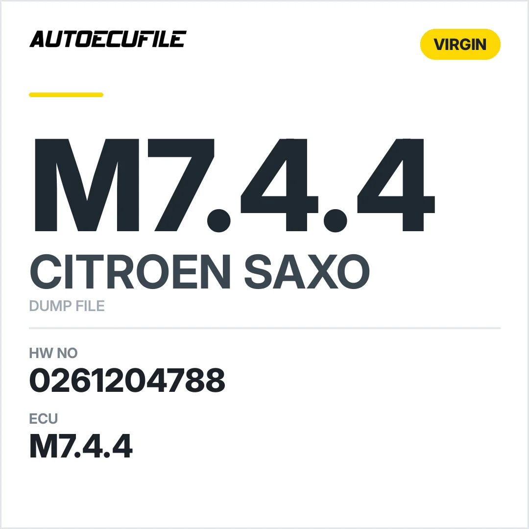 CITROEN SAXO M7.4.4 0261204788 VIRGIN DUMP