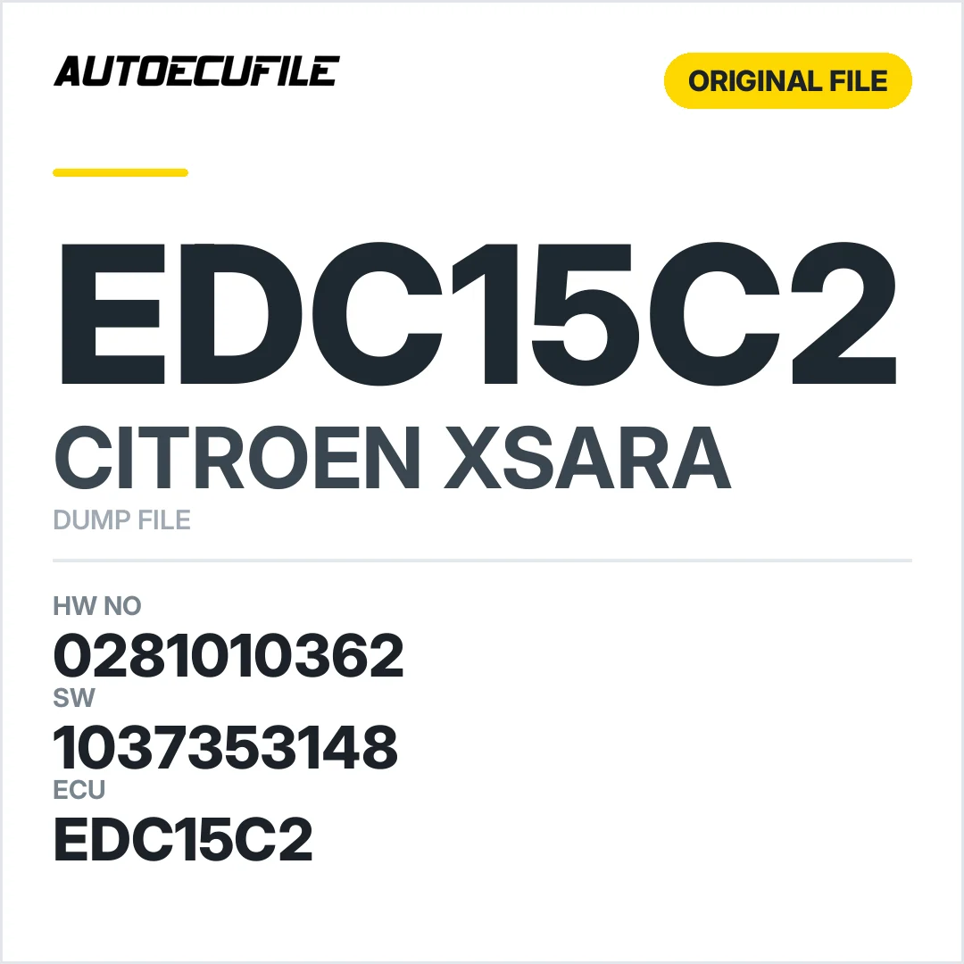 CITROEN XSARA EDC15C2 0281010362 1037353148 DUMP
