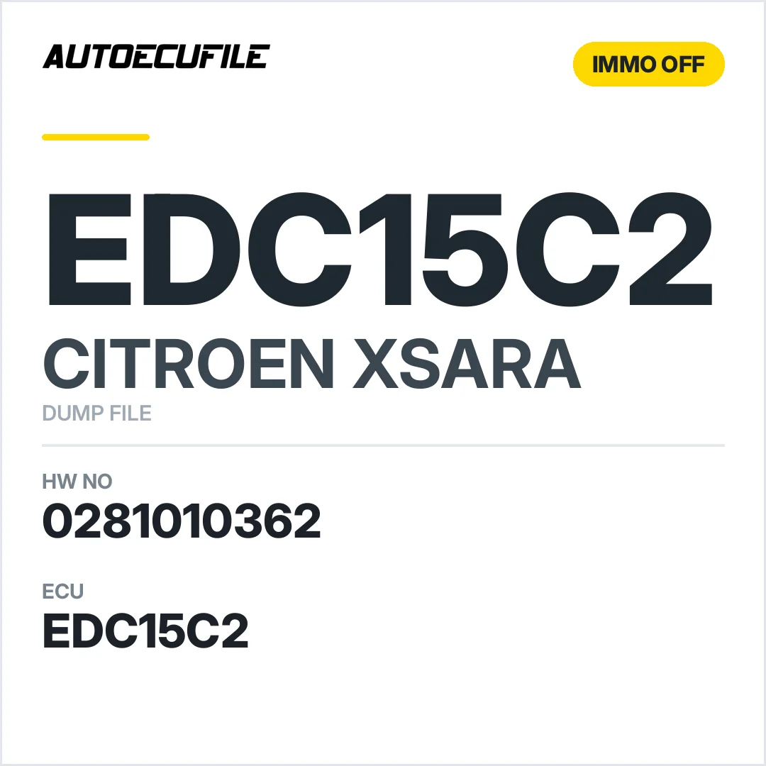 CITROEN XSARA EDC15C2 0281010362 IMMO OFF DUMP