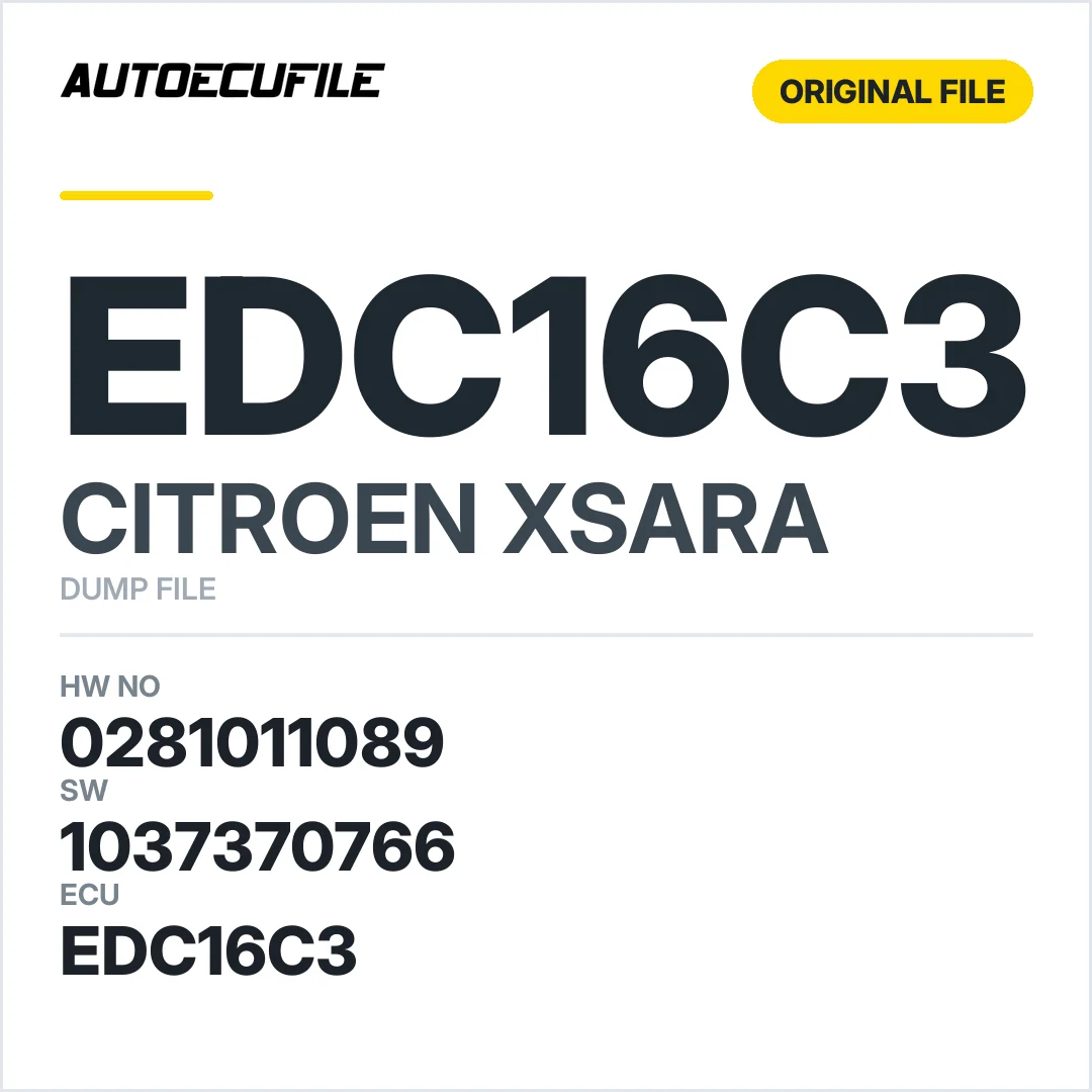 CITROEN XSARA EDC16C3 0281011089 1037370766 DUMP