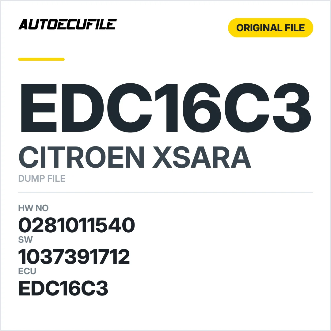 CITROEN XSARA EDC16C3 0281011540 1037391712 DUMP