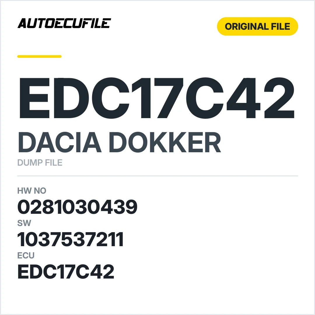 DACIA DOKKER EDC17C42 0281030439 1037537211 DUMP