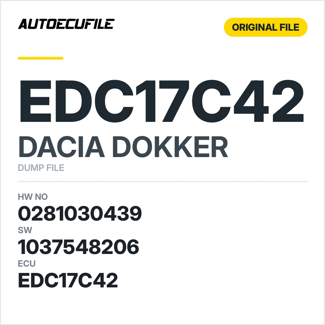 DACIA DOKKER EDC17C42 0281030439 1037548206 DUMP