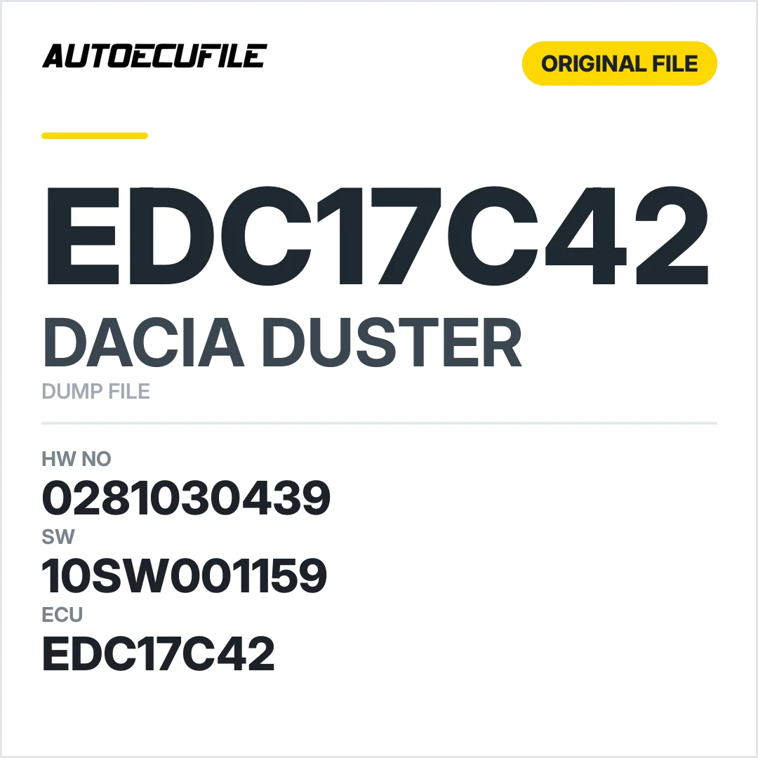 DACIA DUSTER EDC17C42 0281030439 10SW001159 DUMP