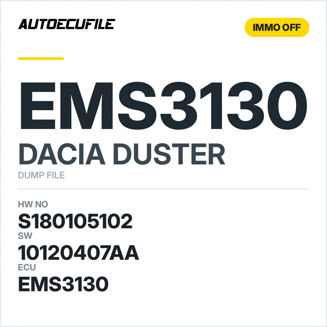 DACIA DUSTER EMS3130 S180105102 10120407AA IMMO OFF DUMP