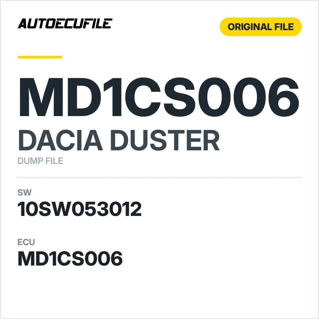 DACIA DUSTER MD1CS006 10SW050497 10SW053012 DUMP
