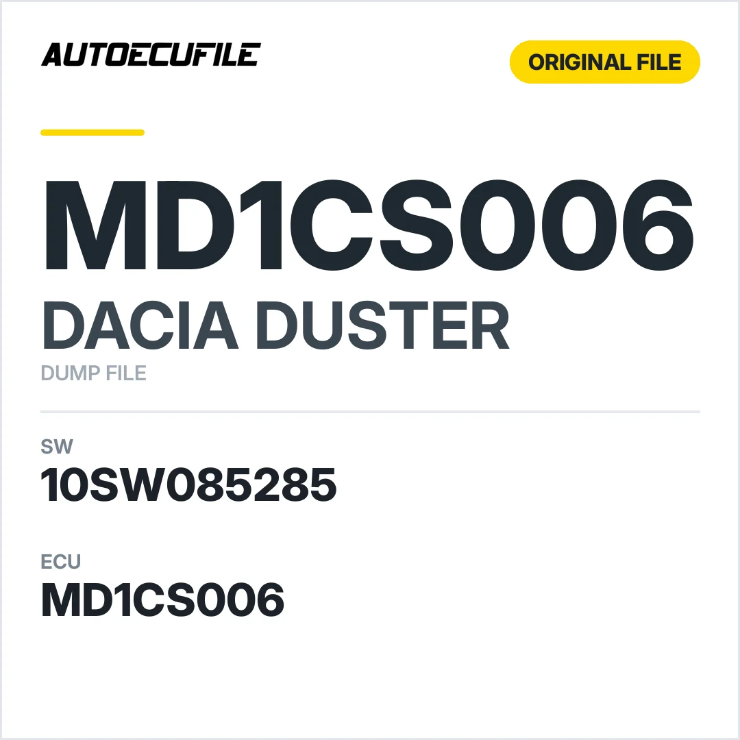 DACIA DUSTER MD1CS006 0281036484  10SW050497 10SW085285 DUMP