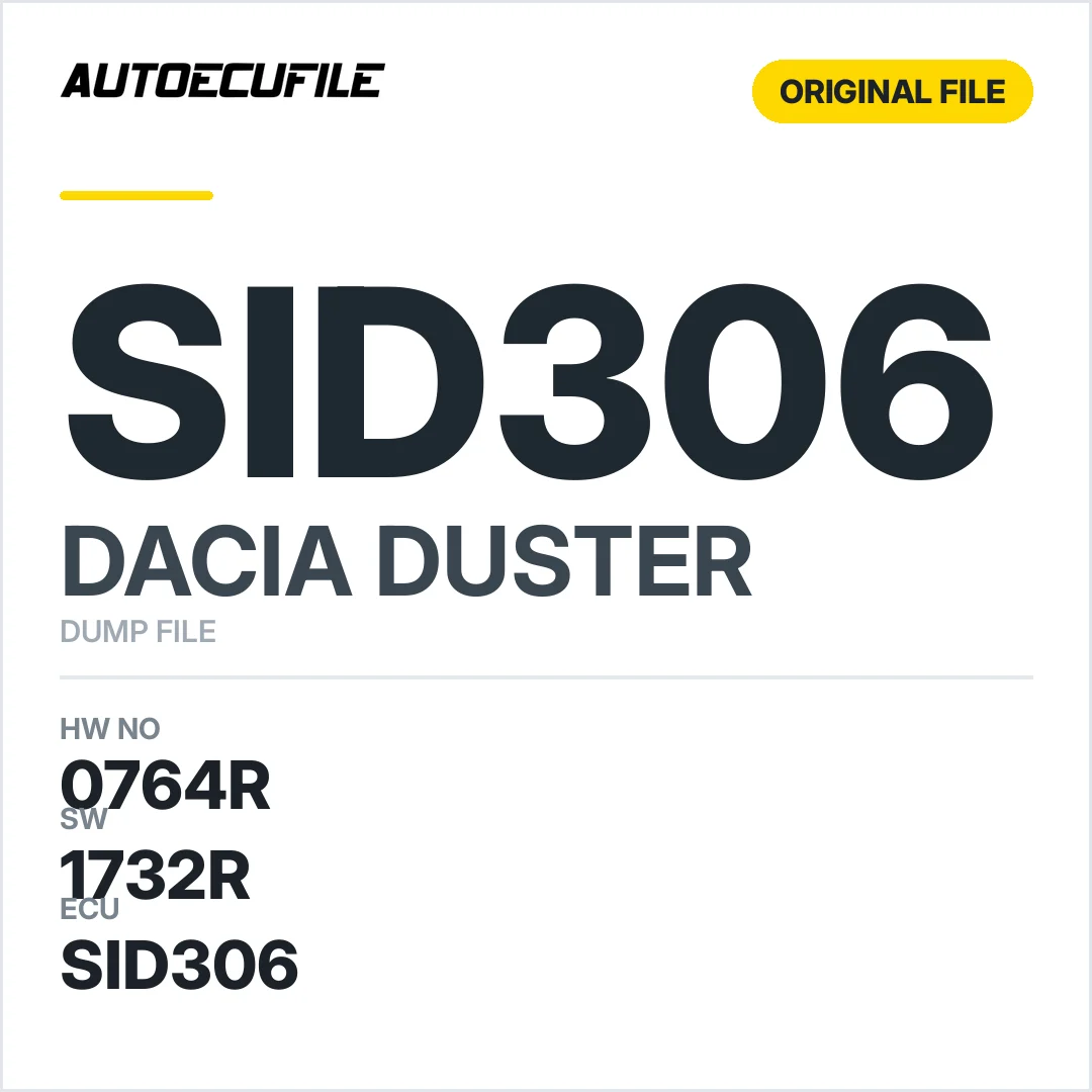 DACIA DUSTER SID306 0764R 1732R 10200131AA DUMP