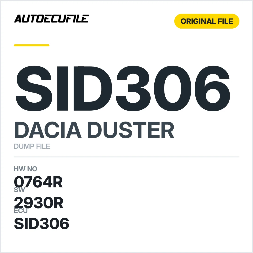 DACIA DUSTER SID306 0764R 2930R 10242442AA DUMP