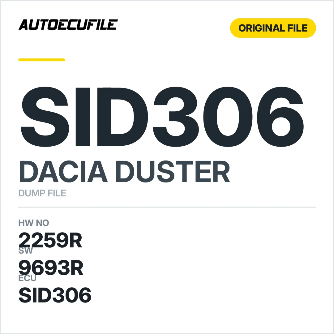 DACIA DUSTER SID306 2259R 6972R 9693R DUMP