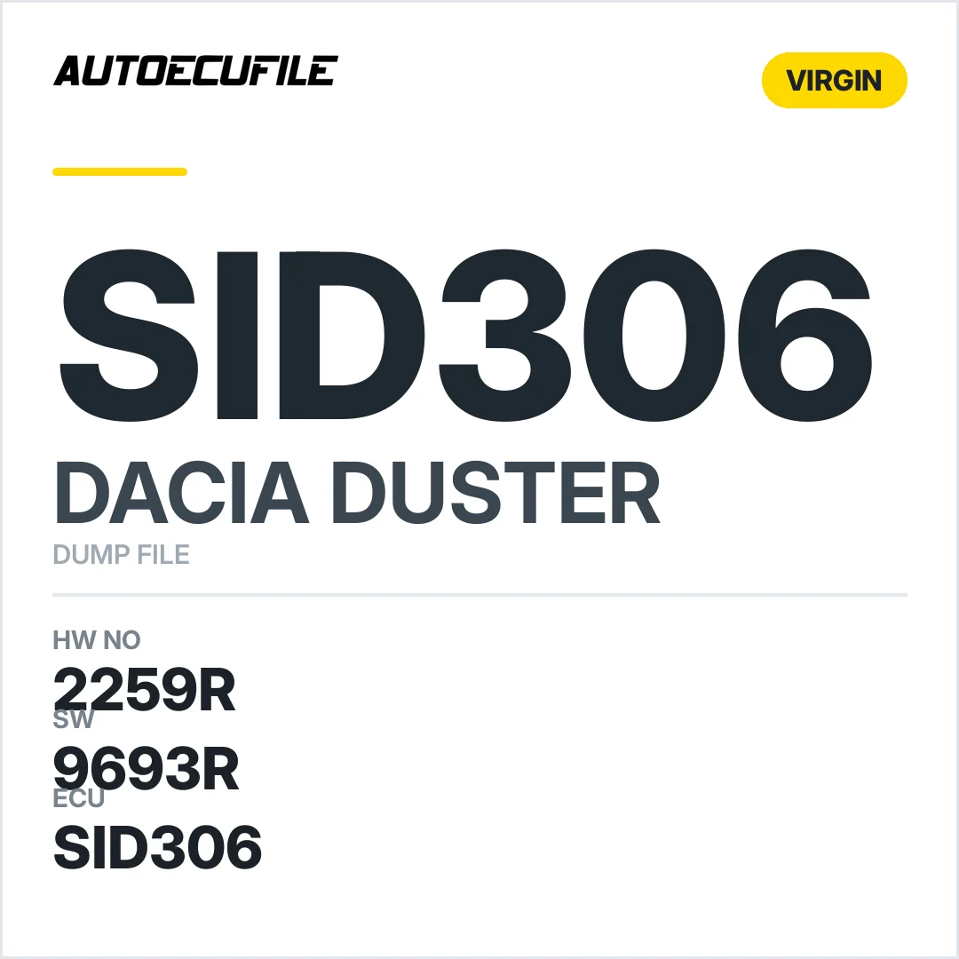 DACIA DUSTER SID306 2259R 6972R 9693R VIRGIN DUMP