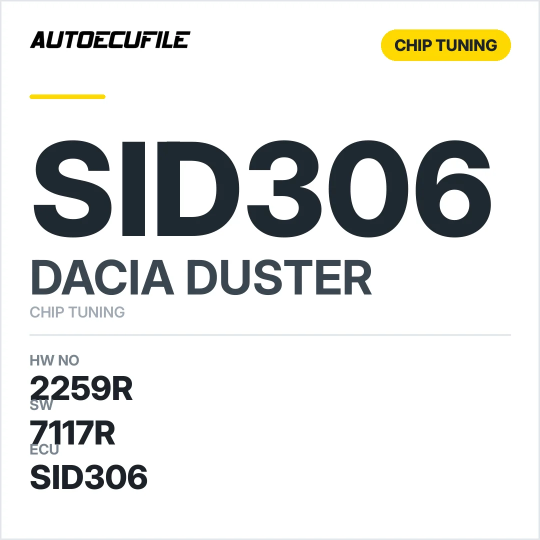 DACIA DUSTER SID306  2259R 7117R 10319229AA STAGE1 TUNED