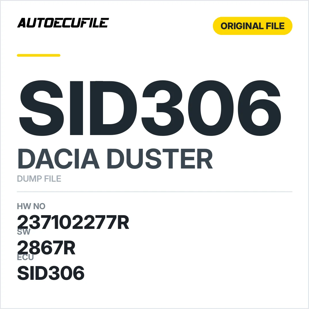DACIA DUSTER SID306 237102277R 2867R DUMP