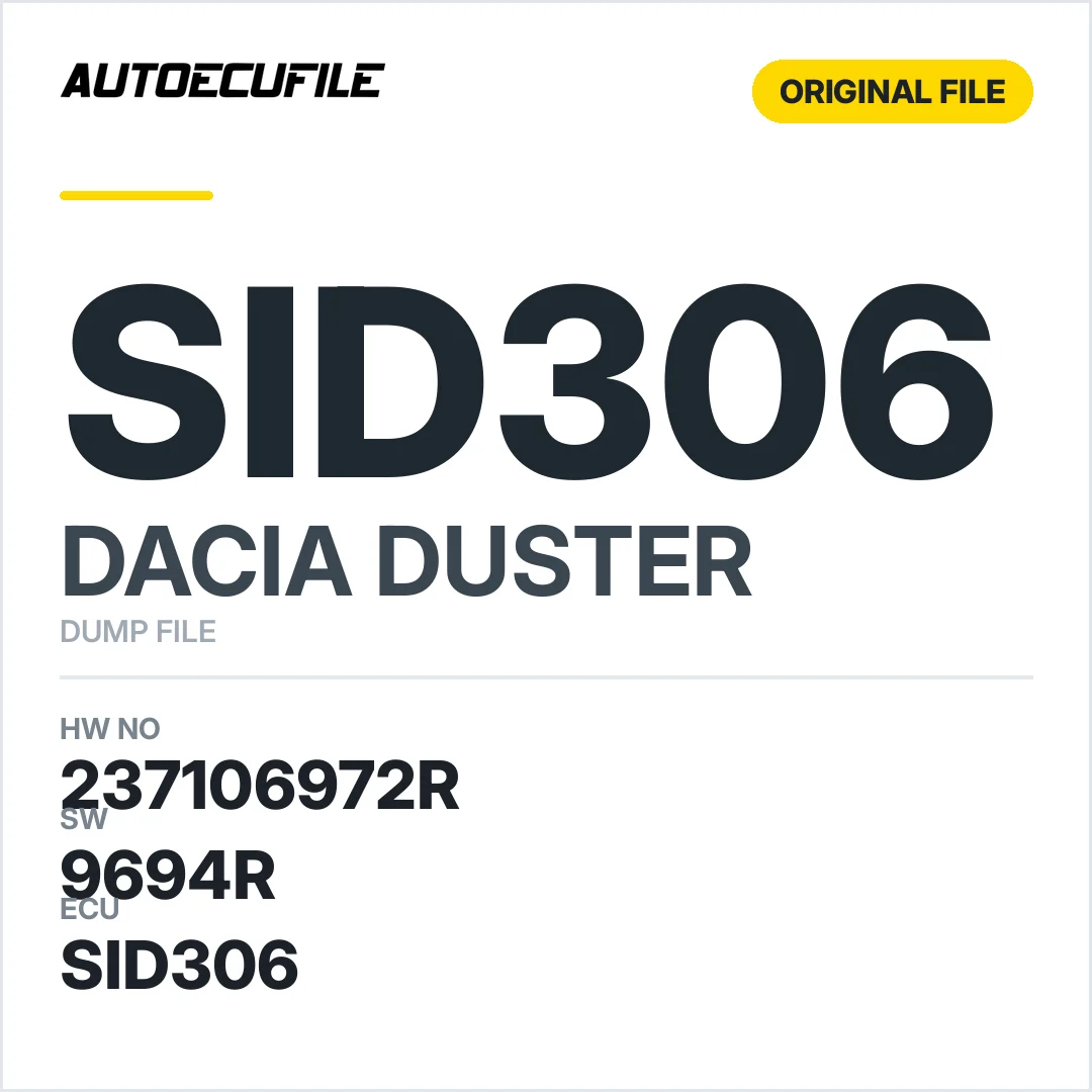 DACIA DUSTER SID306 237106972R 9694R DUMP