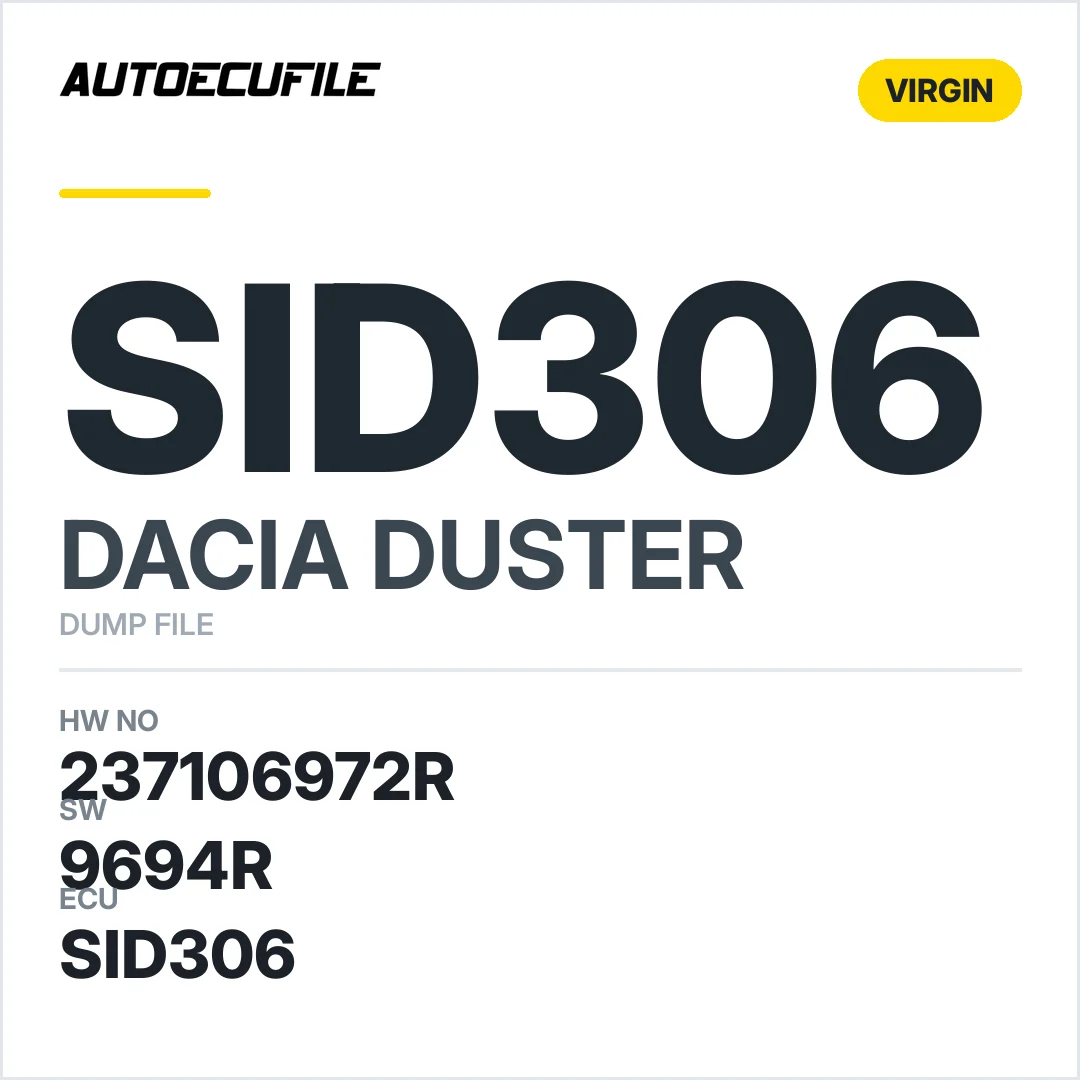 DACIA DUSTER SID306 237106972R 9694R VIRGIN DUMP