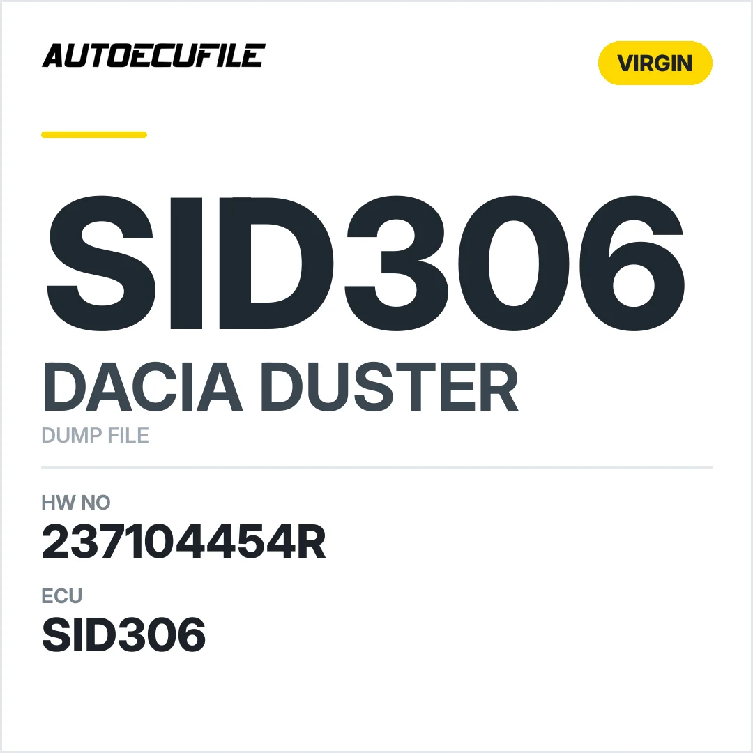 DACIA DUSTER SID306 S180095134A 237104454R VIRGIN DUMP