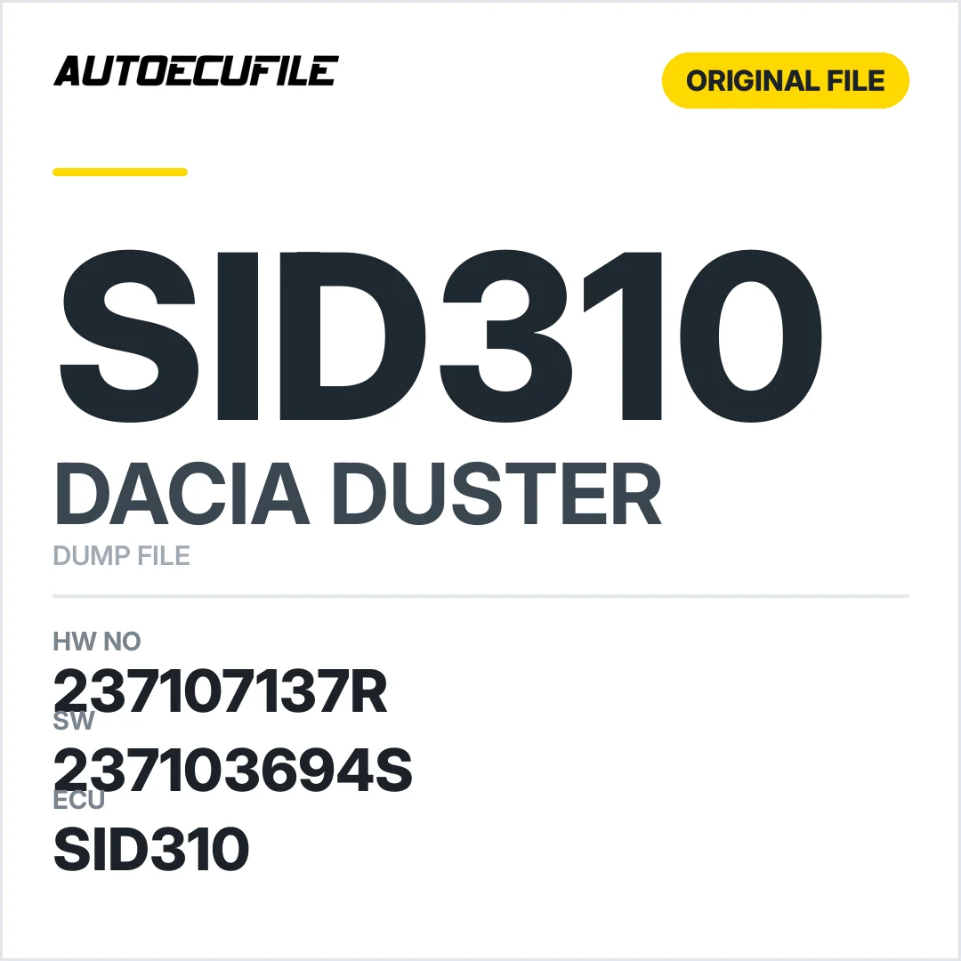 DACIA DUSTER SID310 237107137R 237103694S DUMP