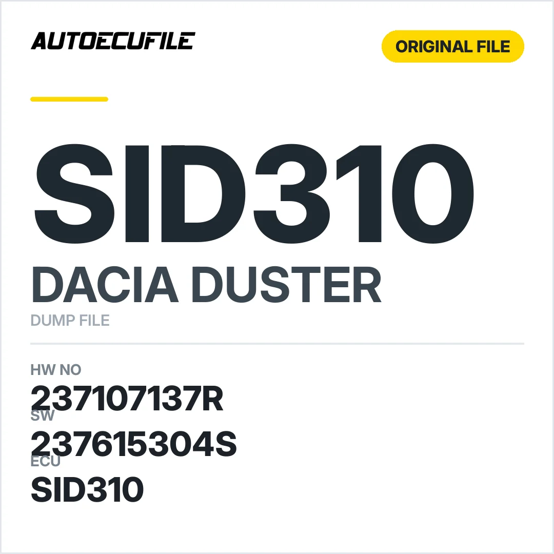 DACIA DUSTER SID310 237107137R 237615304S 10400267AA DUMP