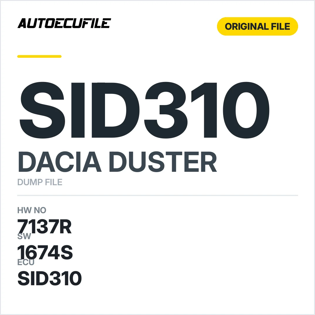 DACIA DUSTER SID310 237109890R 7137R 1674S DUMP