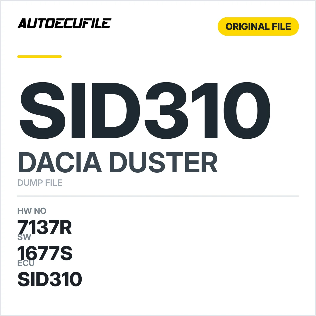 DACIA DUSTER SID310  237109890R 7137R 9890R 1677S DUMP