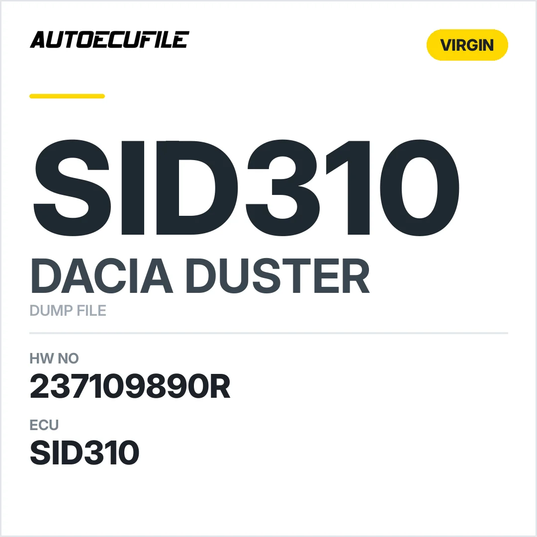 DACIA DUSTER SID310 237109890R VIRGIN DUMP