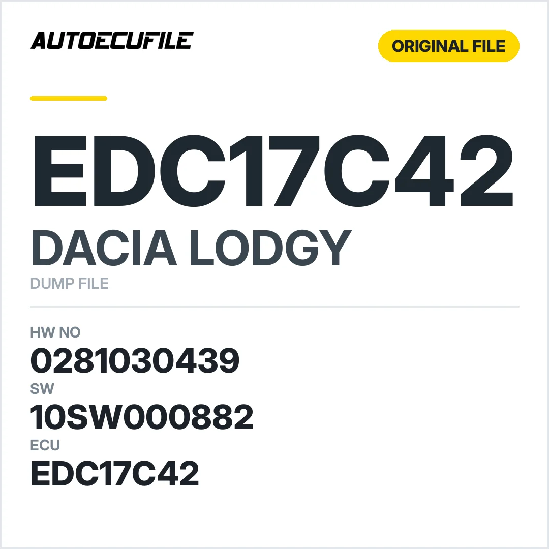DACIA LODGY  EDC17C42 0281030439 10SW000882 DUMP